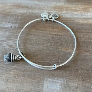 Alex and Ani Silver Cupcake Expandable Charm Bracelet